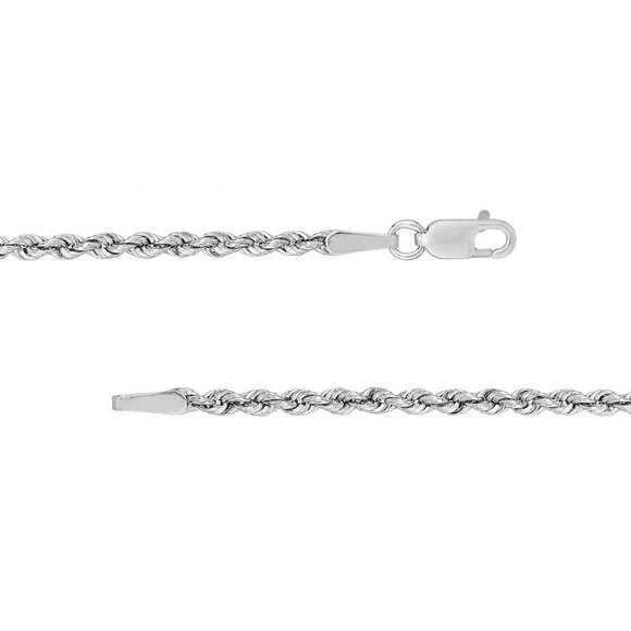 Element Shine | Jewelry | 4k White Real Gold 2 Mm Light Rope Chain ...